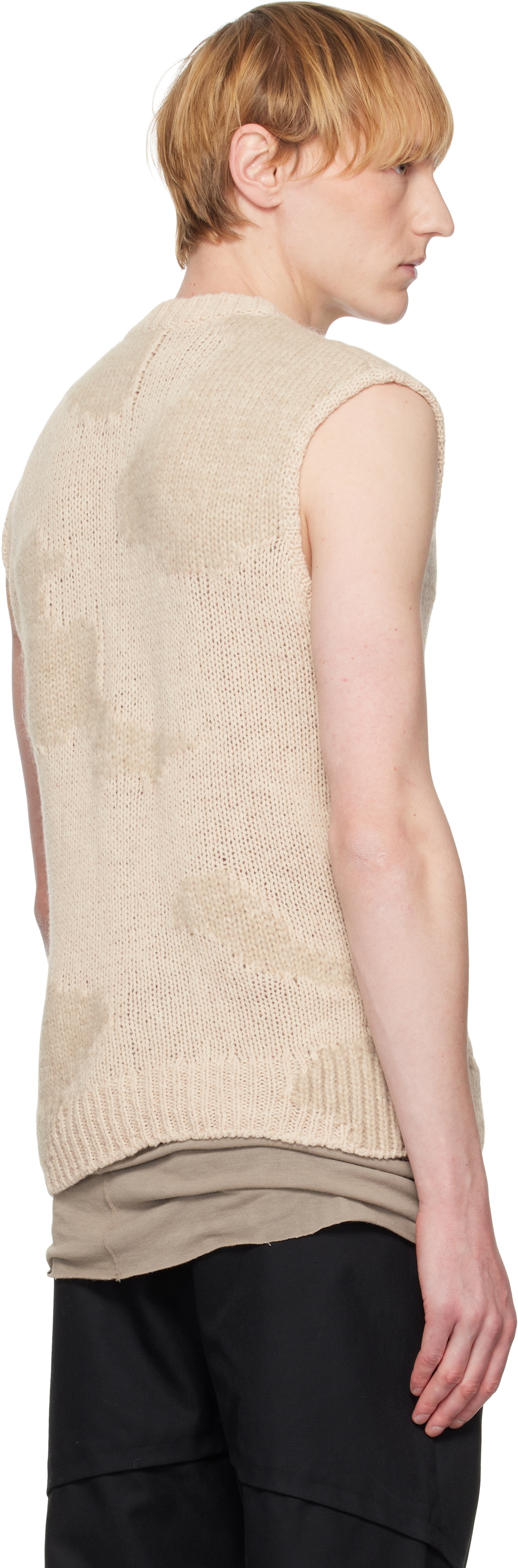 HELIOT EMIL Beige Ophiolite Knit Vest
