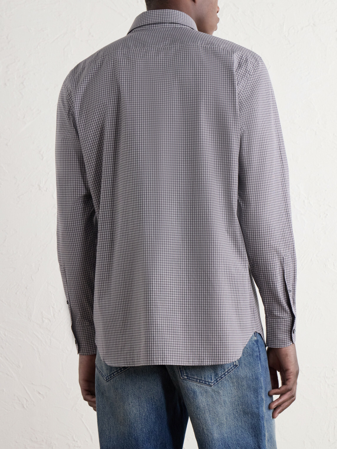 Zegna - Centoquaranta Checked Cotton-Twill Shirt - Gray