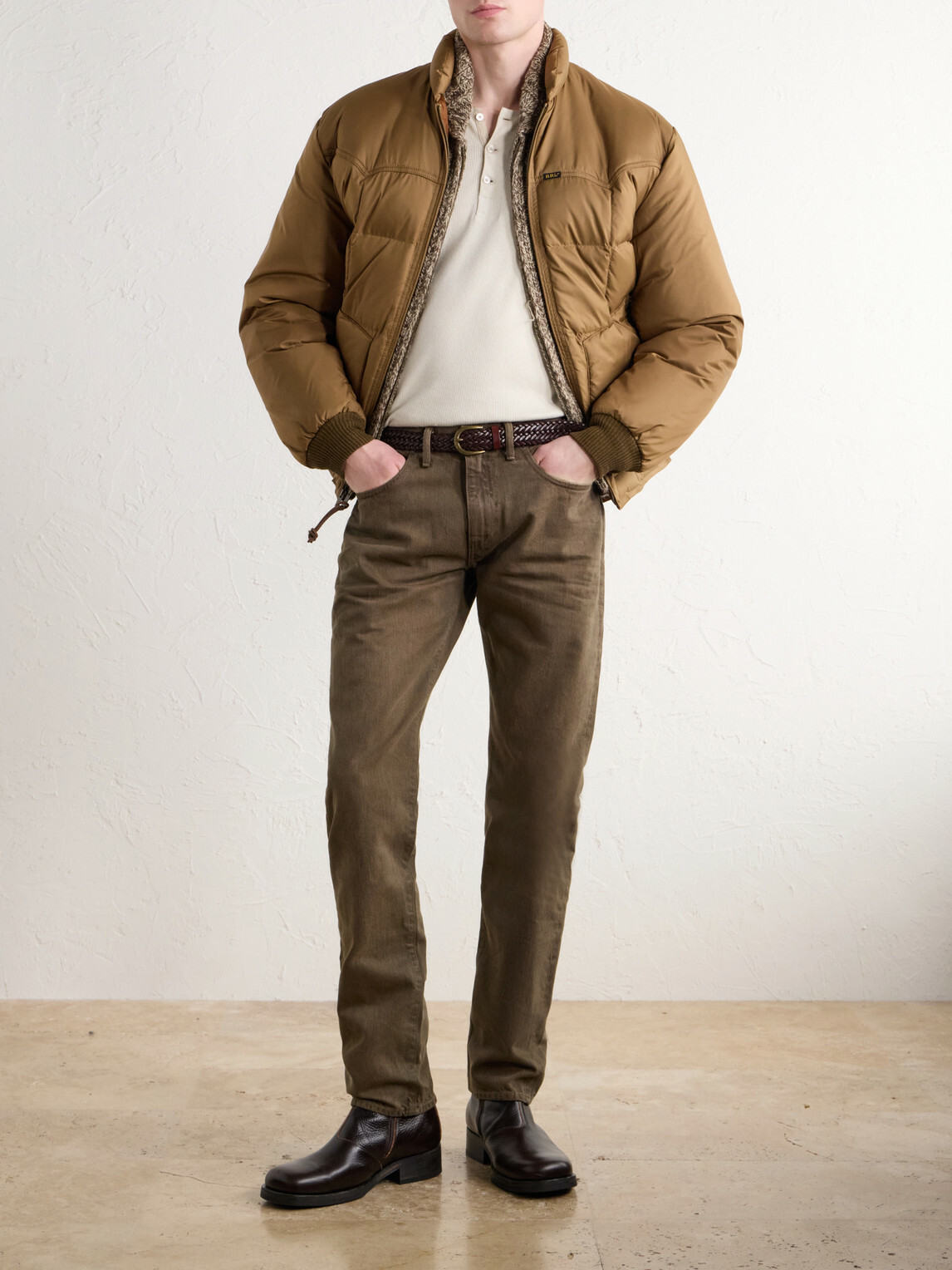 RRL - Slim-Fit Distressed Jeans - Brown