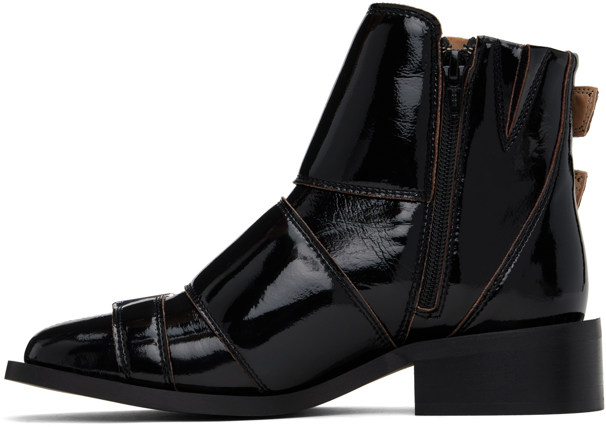 GANNI Black Feminine Buckle Naplack Boots GANNI