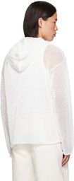 AMOMENTO White Netted Hoodie