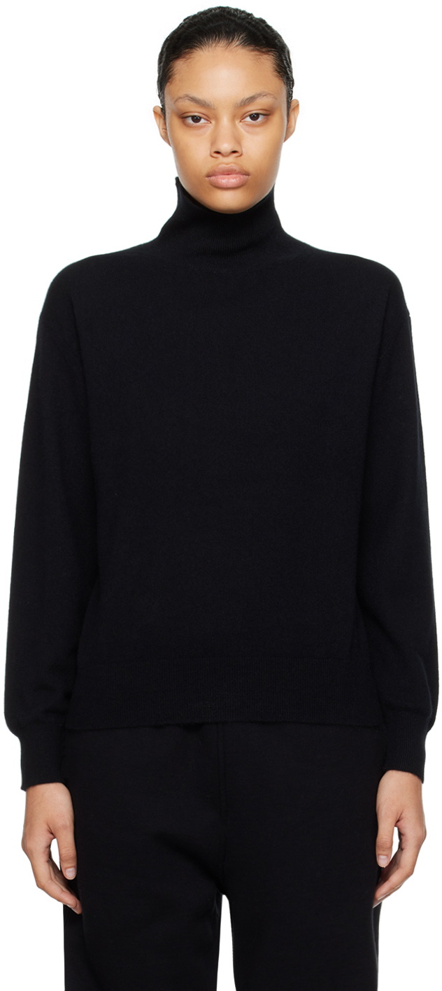 AURALEE Black Rib Turtleneck Auralee