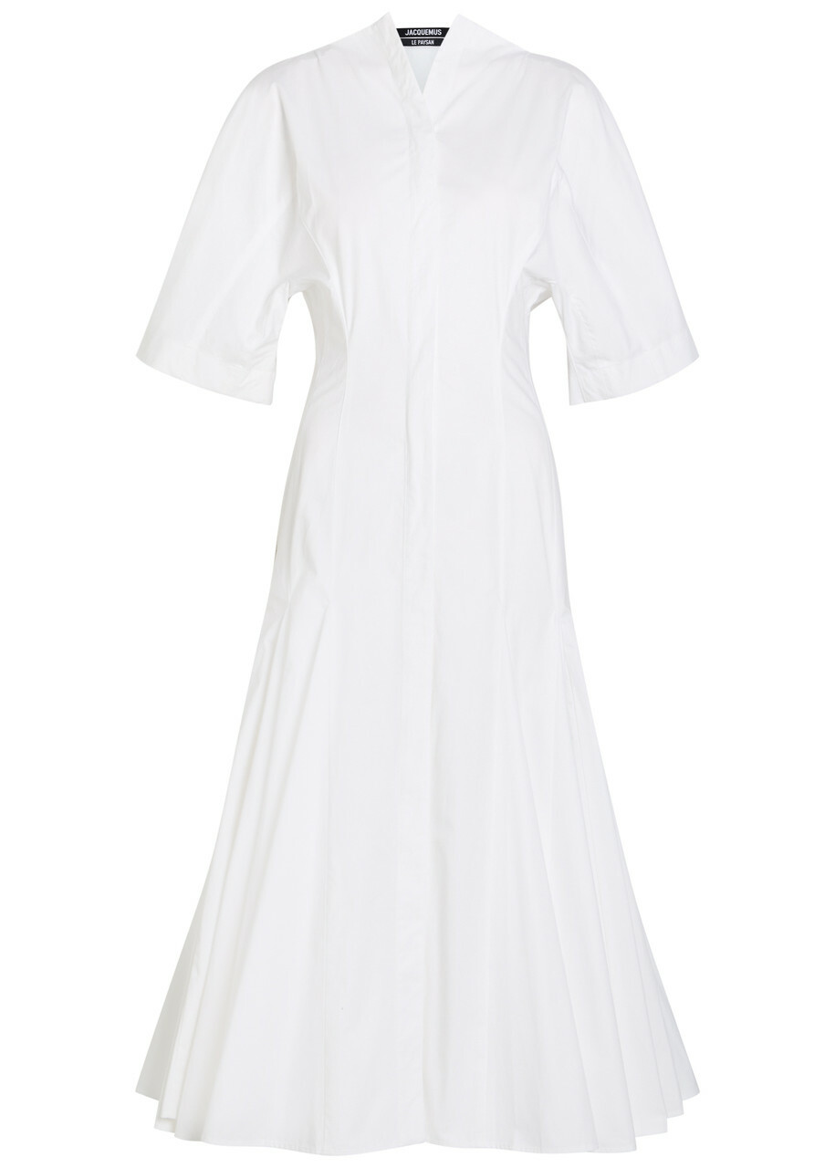 Jacquemus La Robe Moisson Cotton-poplin Midi Dress White
