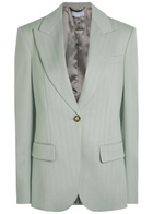 Stella Mccartney Single-breasted Wool Blazer Sage