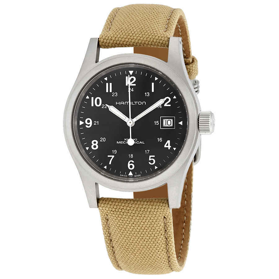 Hamilton Khaki Field Hand Wind Black Dial Mens Watch H69439933