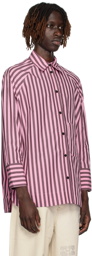 GANNI Pink & Brown Striped Shirt
