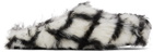 Marni White & Black Fussbet Sabot Loafers