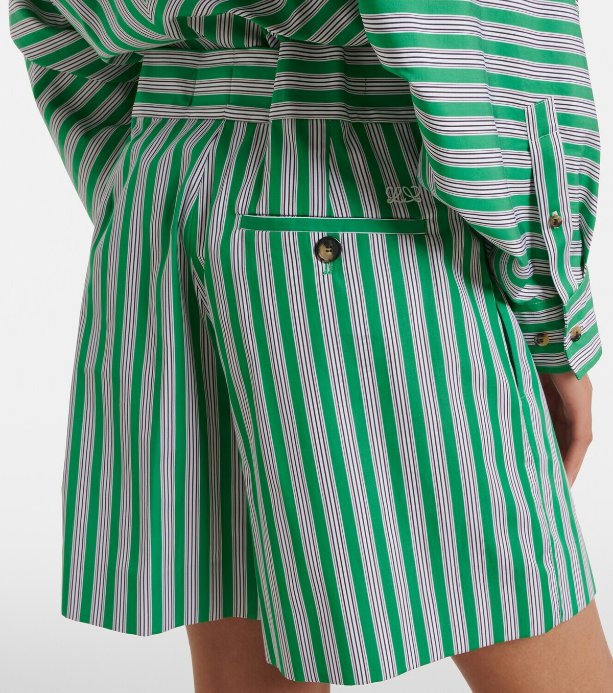 Loewe Striped cotton poplin shorts