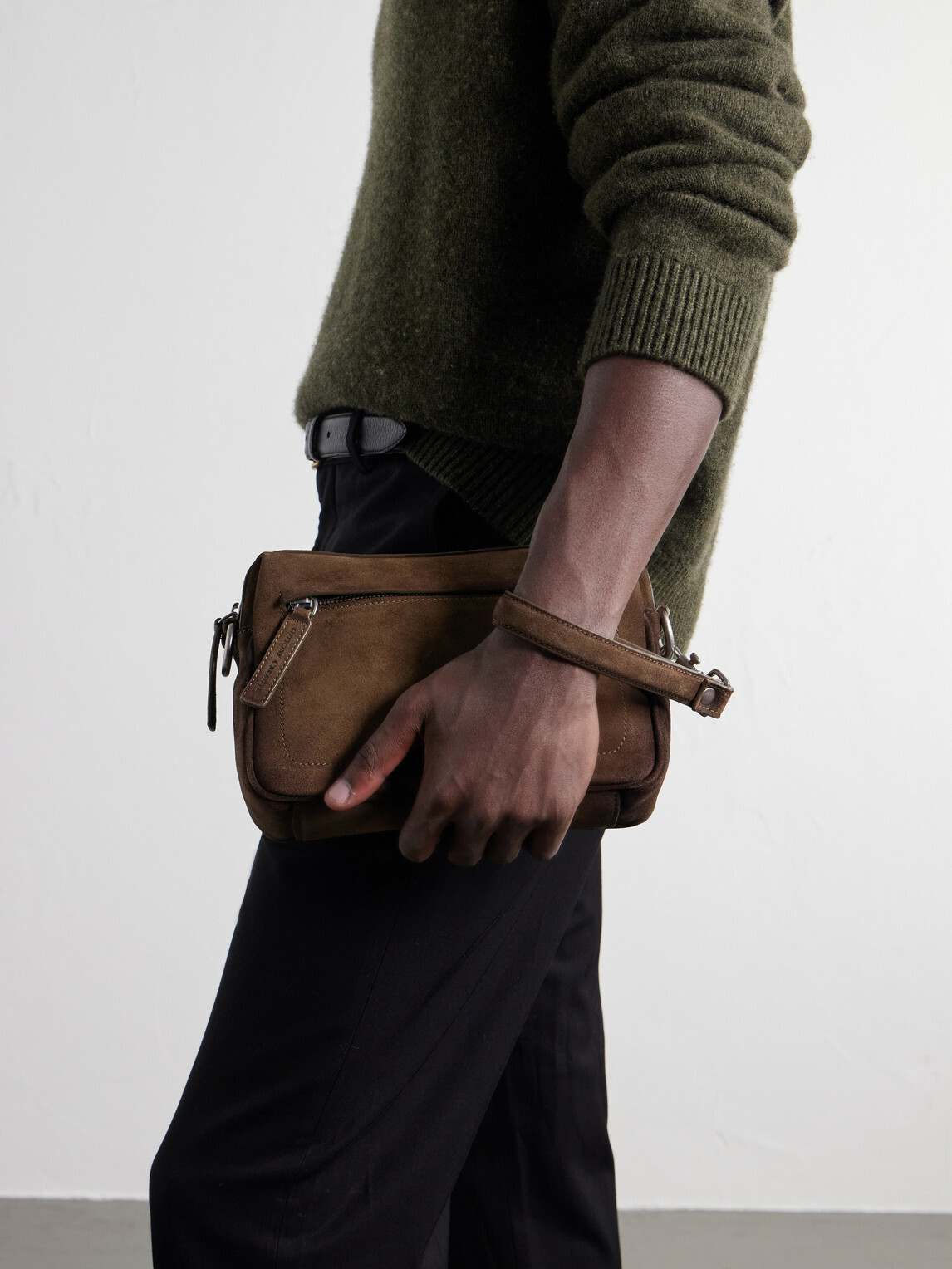 Officine Creative - Quentin 25 Suede Messenger Bag - Brown