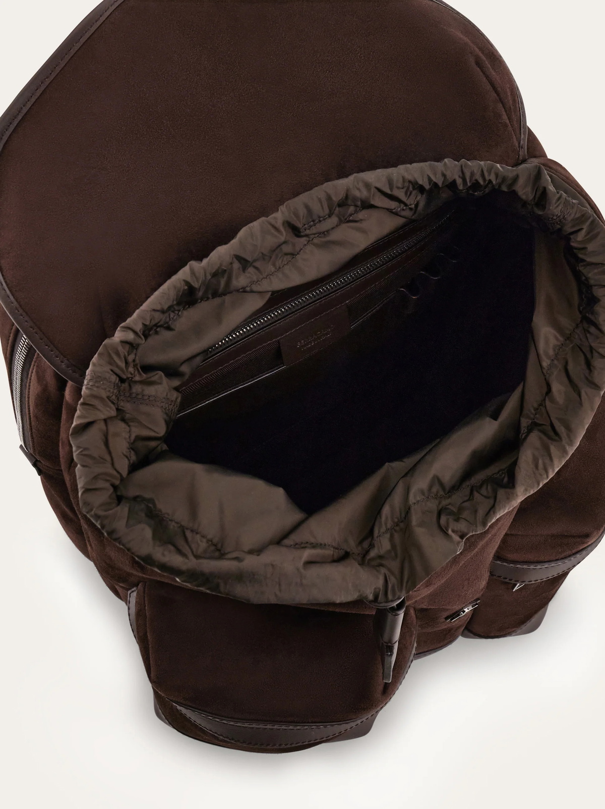 Ferragamo Mens Suede backpack in Brown