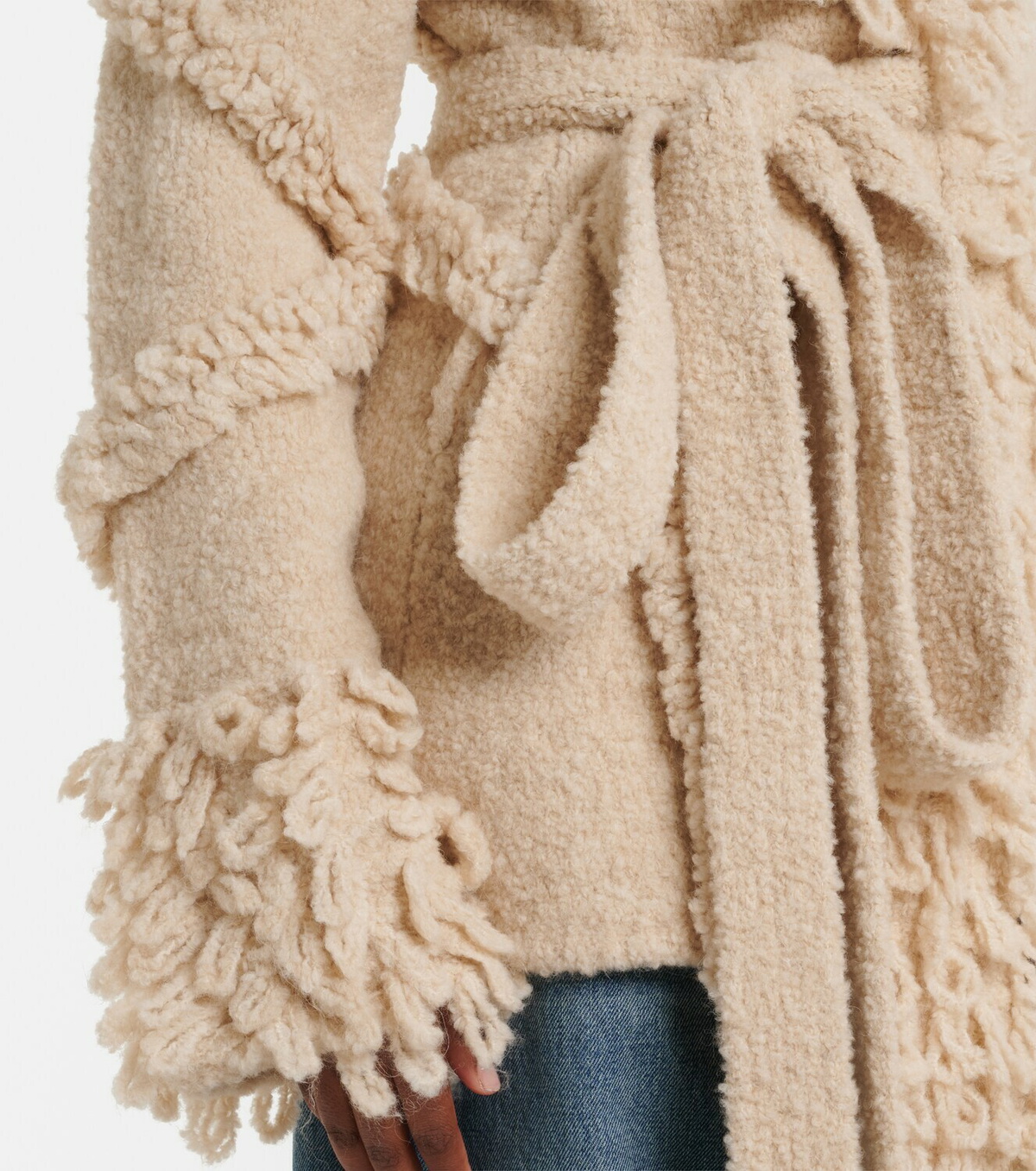 The Attico Fringed wool and cashmere-blend cardigan