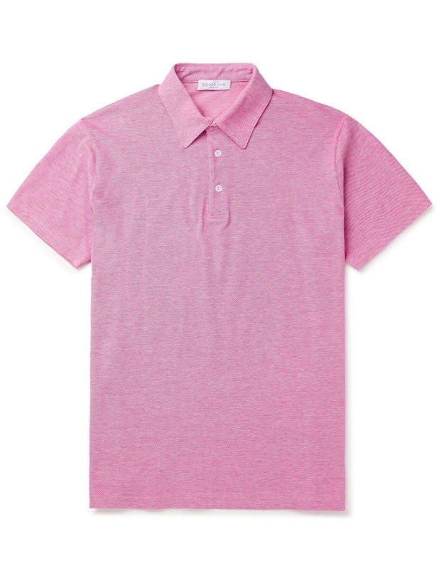 Photo: RICHARD JAMES - Cotton-Piqué Polo Shirt - Pink