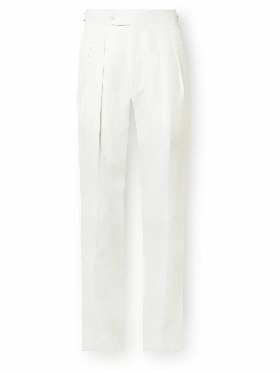 Linen Tapered Pleated Trouser main image 0