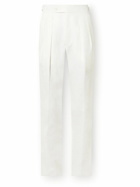 Richard James - Tapered Pleated Linen Trousers - White