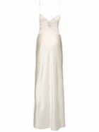 ERMANNO SCERVINO Embroidered Satin Long Dress
