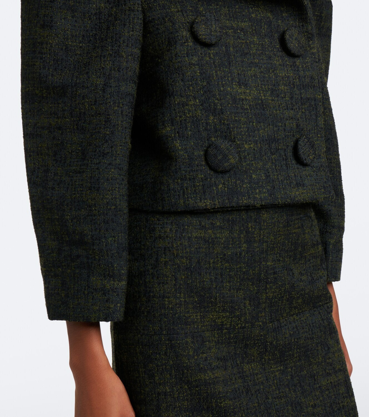 Shushu/Tong Cropped double-breasted tweed jacket