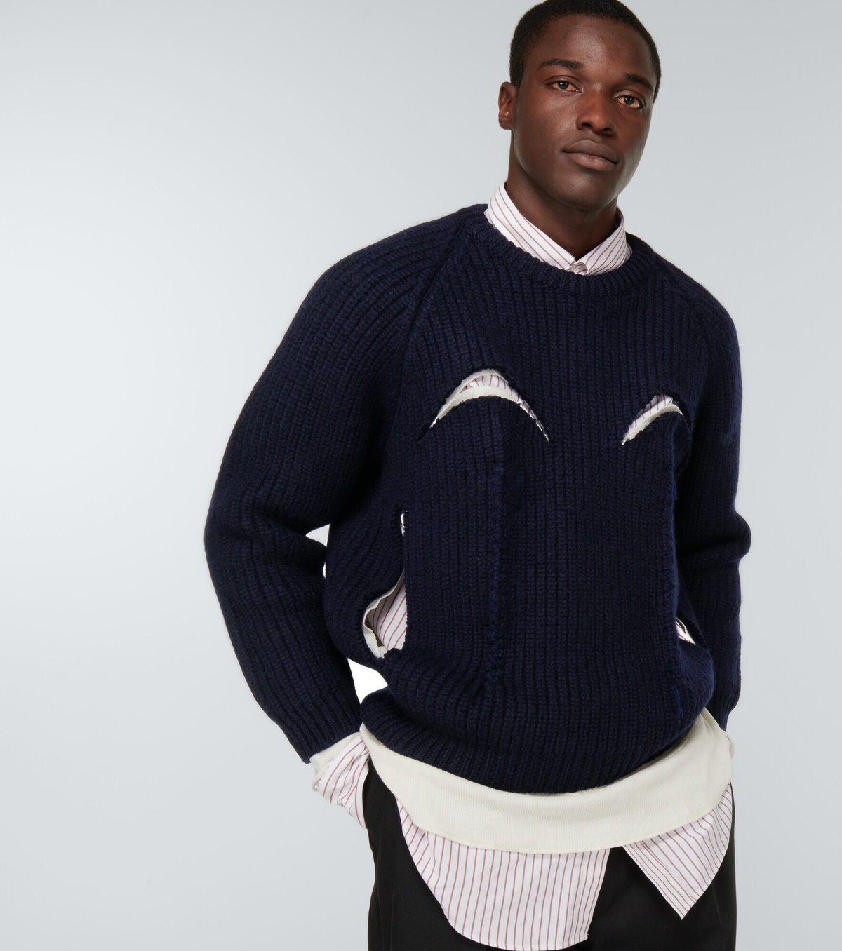 Maison Margiela - Cutout wool sweater Maison Margiela