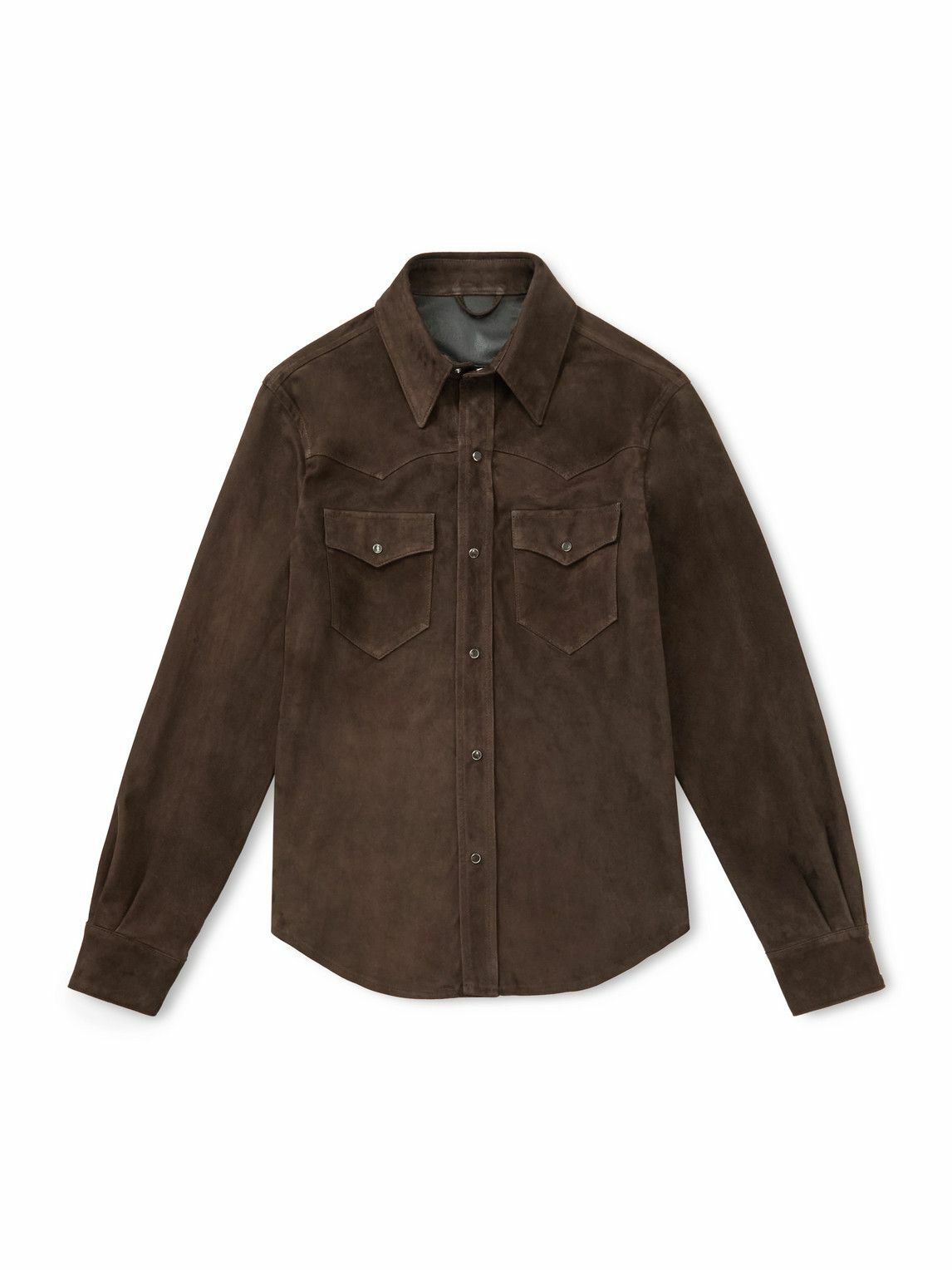 J. Mueser - Suede Western Overshirt - Brown