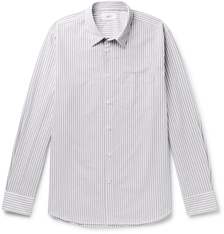 Photo: MR P. - Paul Striped Cotton-Poplin Shirt - Gray
