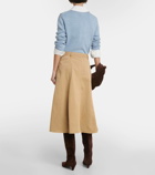 Polo Ralph Lauren A-line cotton twill midi skirt
