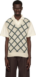Palmes Off-White Argyle Knitted Vest