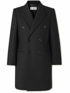 SAINT LAURENT - Double-Breasted Wool Overcoat - Black