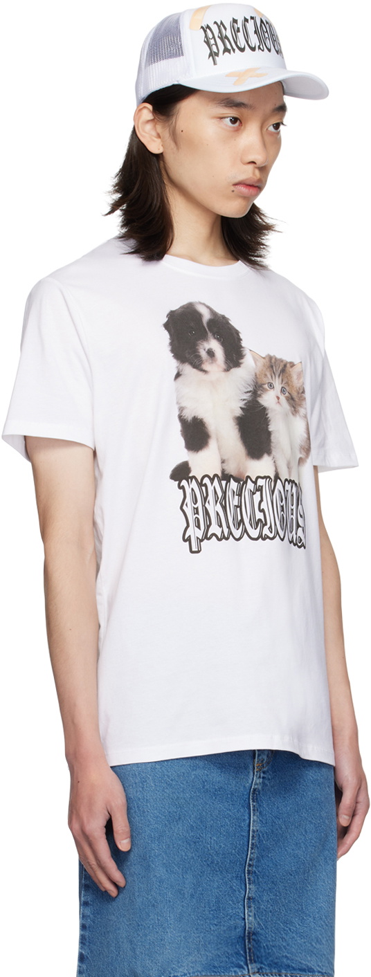 Ashley Williams White Puppy & Kitten Danny T-Shirt