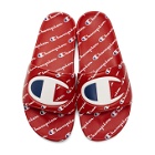 Champion Reverse Weave Red Repeat Logo Slides