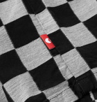Beams - Camp-Collar Checkerboard Lyocell-Blend Jacquard Shirt - Men - Black