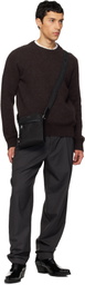 BOSS Black Leather-Trimmed Reporter Bag