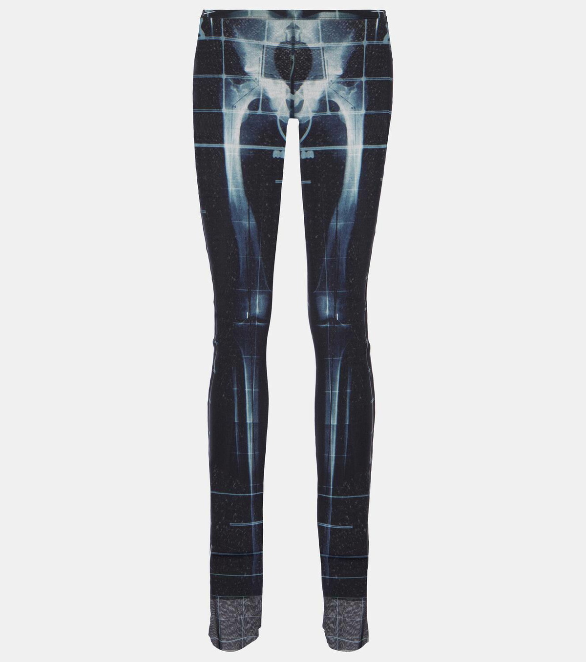 Jean Paul Gaultier Squeletor semi-sheer mesh flared pants