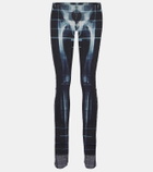 Jean Paul Gaultier Squeletor semi-sheer mesh flared pants