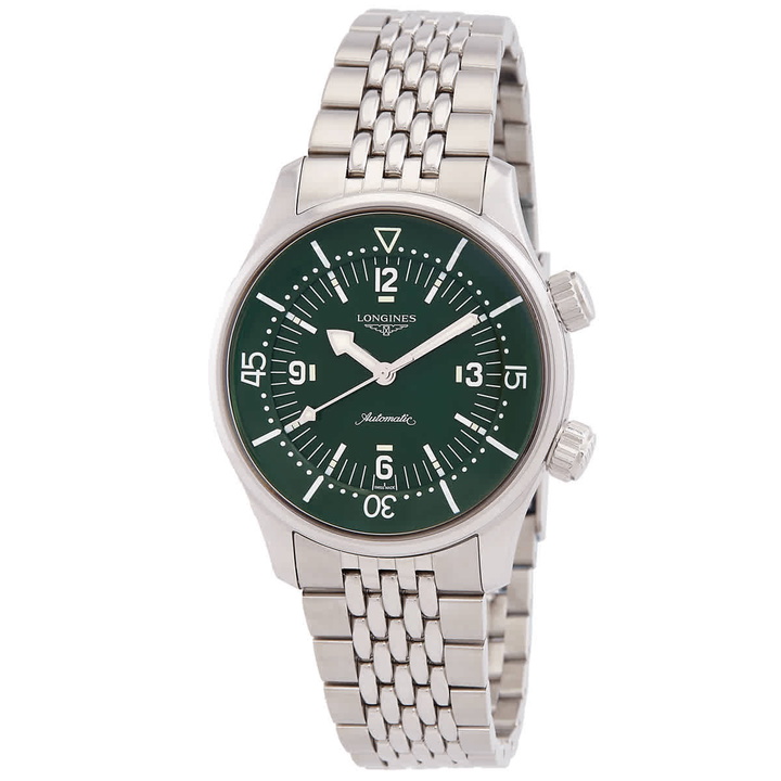 Photo: Longines Legend Diver Automatic Green Dial Watch L3.764.4.06.6