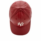 New Era Men's New York Yankees Leather 9Forty Adjustable Cap in Red