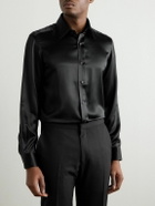TOM FORD - Slim-Fit Silk-Satin Shirt - Black