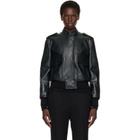 TOM FORD Black Natural Grain Leather Aviator Jacket