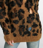 Junya Watanabe - Leopard-print cutout cotton sweater