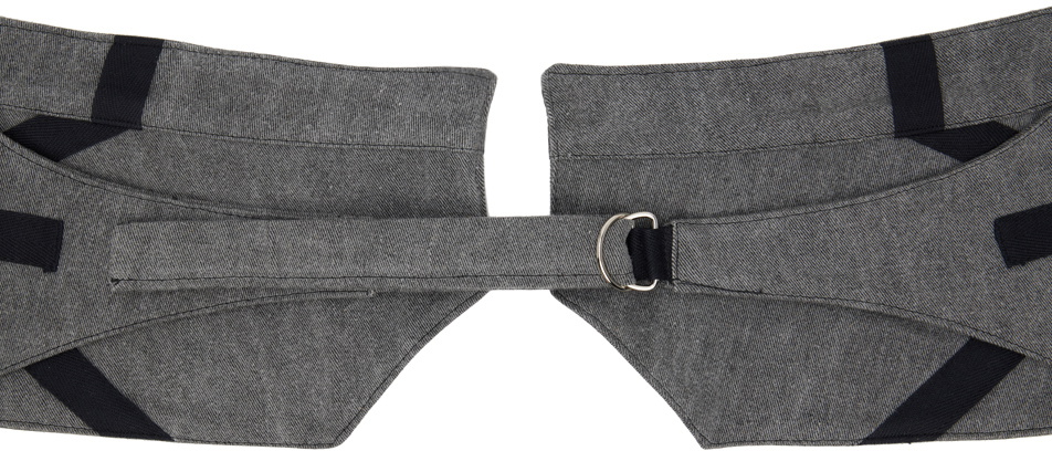 Paula Canovas Del Vas Gray Strap Denim Belt