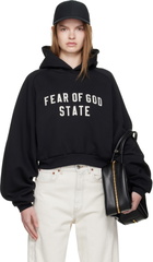 Fear of God ESSENTIALS Black Fleece Raglan Hoodie