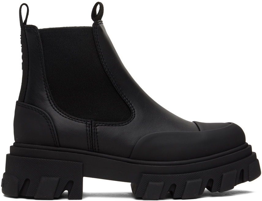 GANNI Black Cleated Low Chelsea Boots GANNI