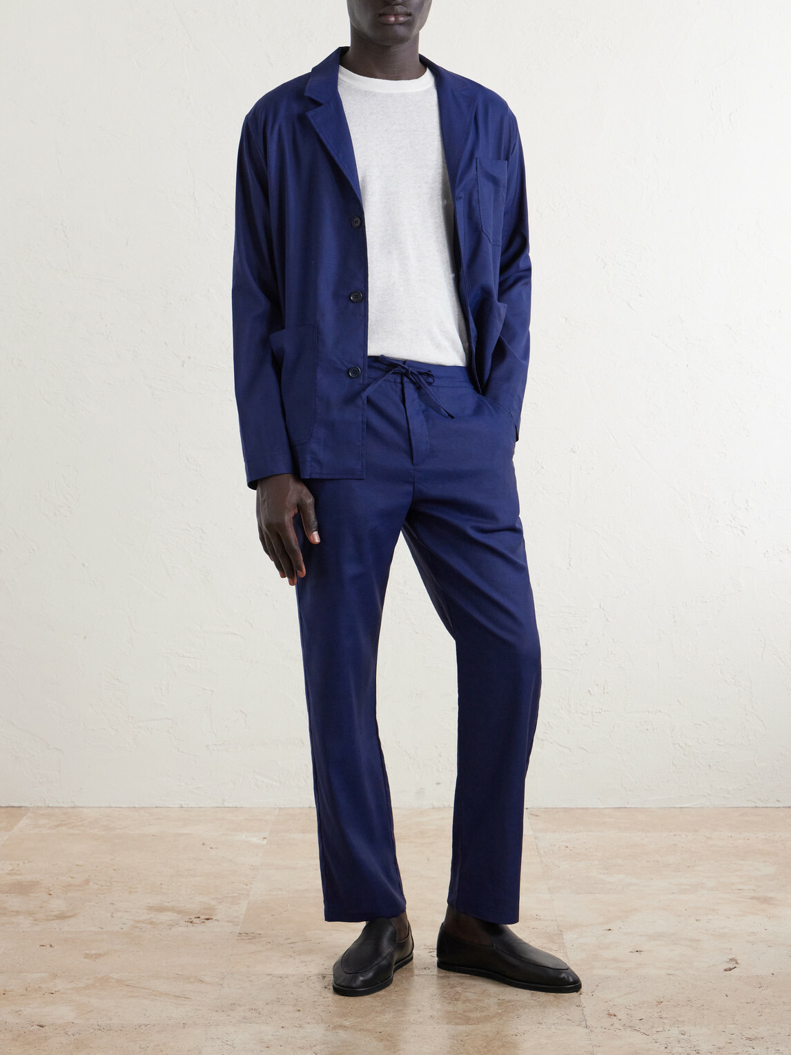 Frescobol Carioca - Lima Linen and Wool-Blend Suit Jacket - Blue