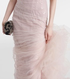 Marmar Halim Sequined ruffled tulle gown