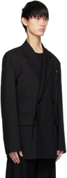 Wooyoungmi Black Double-Breasted Blazer