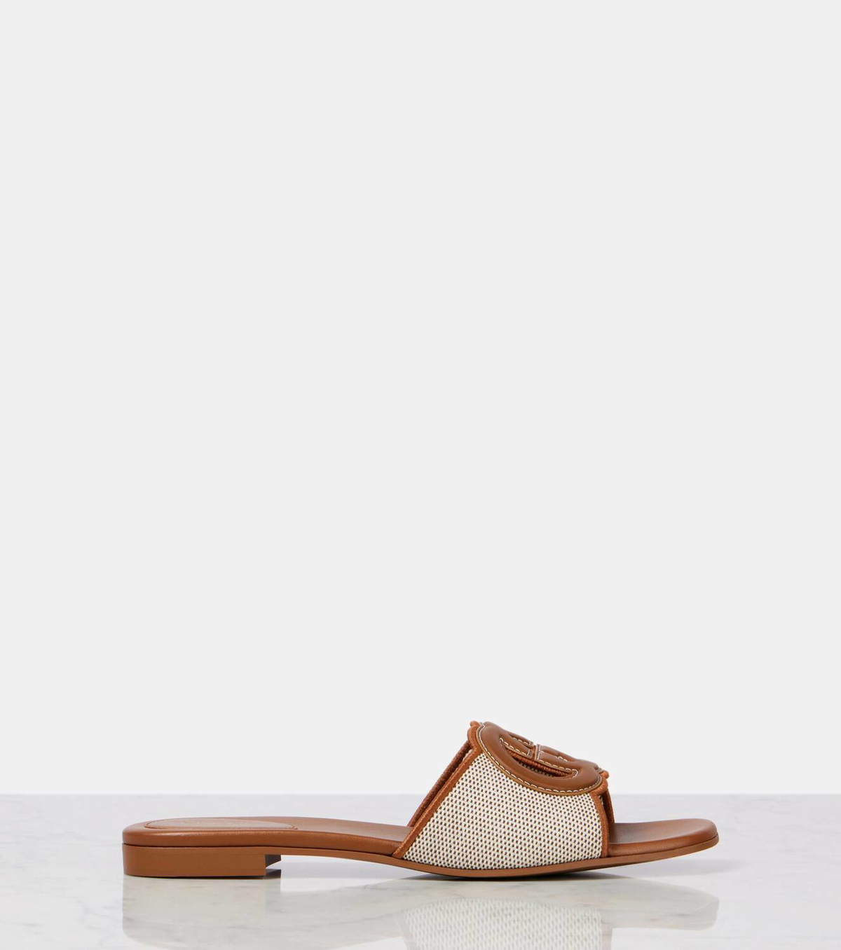Gucci Interlocking G leather-trimmed slides Gucci