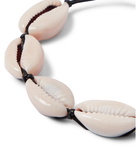 SAINT LAURENT - Leather and Shell Bracelet - White