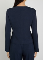 Emporio Armani Ruffled Crepe Jacket Navy