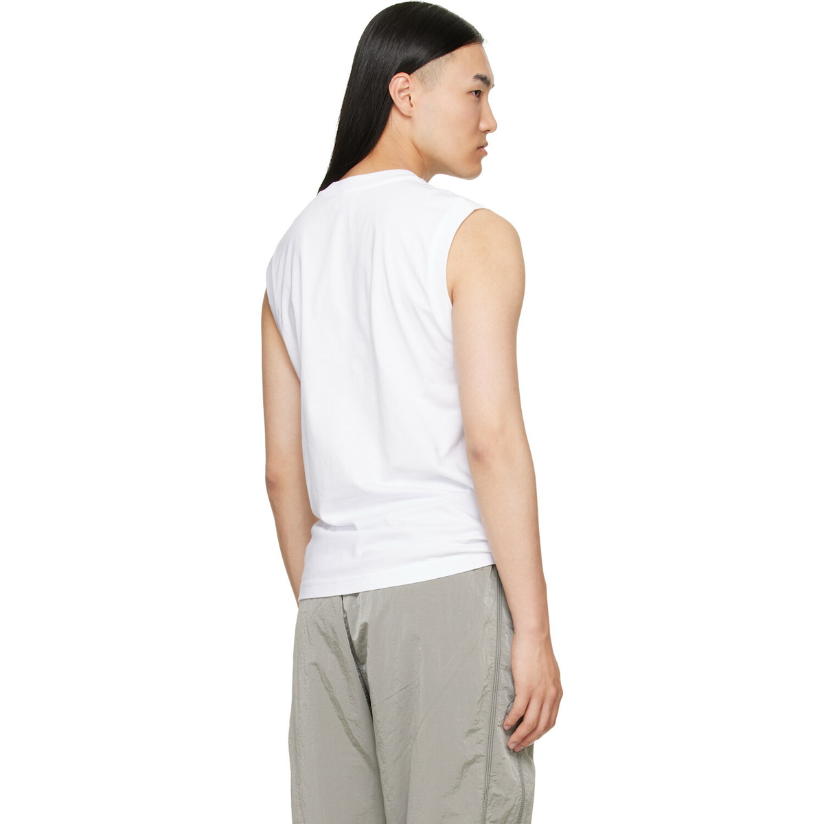Diesel White Chest Logo Print Tank Top