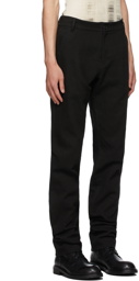 Ann Demeulemeester Black Cotton & Linen Straight-Leg Trousers