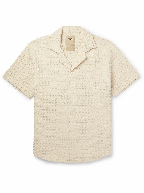 Photo: OAS - Waffle-Knit Cotton Shirt - Neutrals