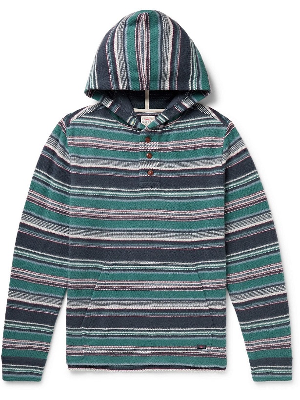 Photo: Faherty - Pacific Striped Cotton-Blend Jacquard Hoodie - Multi